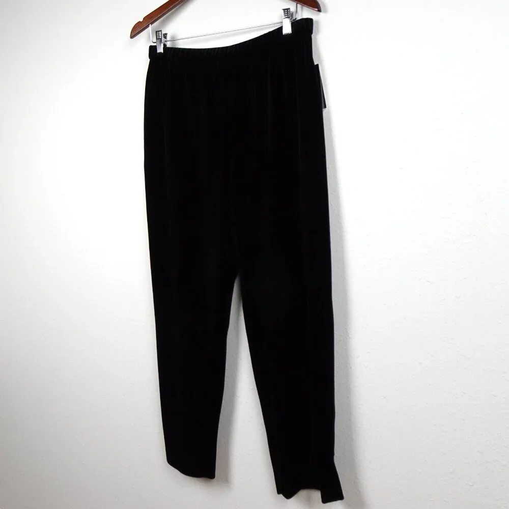 Alex Evenings Velvet Pants Women's Petite Size XLP Black Evening Cocktail - Picture 3 of 8